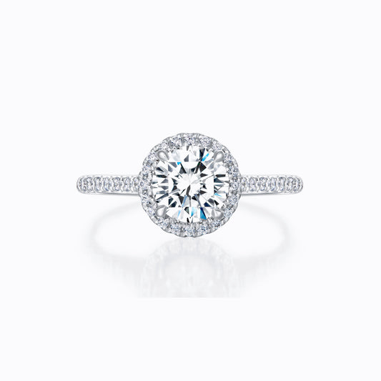 Luxurious Round Cut Diamond Halo Ring
