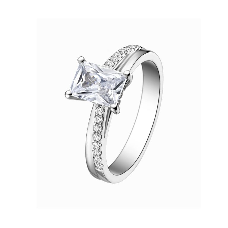 Emerald Pavé Solitaire